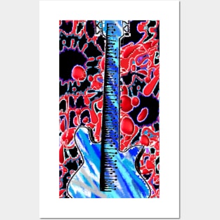 bass guitar pop art 1 Posters and Art